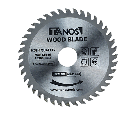 تیغ چوب بری 115 میلیمتر 40 دندانه تانوس مدل WB-115-4