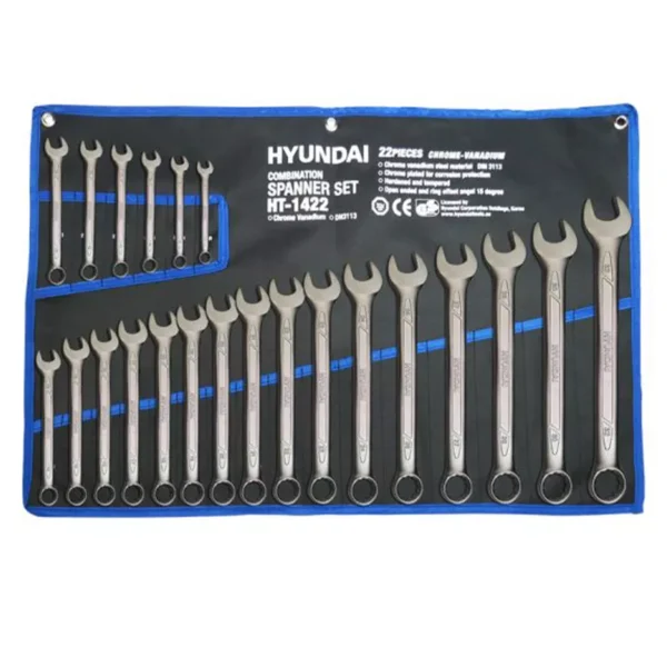 خرید آچار یک سر رینگ کیفی 22 عددی هیوندای مدل HT-1422