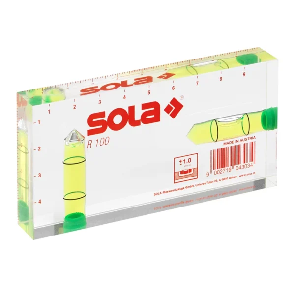 خرید تراز 10 سانت اتریشی شیشه ای سولا sola مدل R100