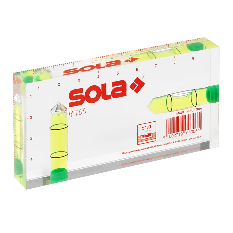 خرید تراز 10 سانت اتریشی شیشه ای سولا sola مدل R100